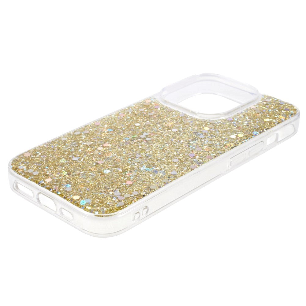 iPhone 15 Pro Glitter Deksel - Gull