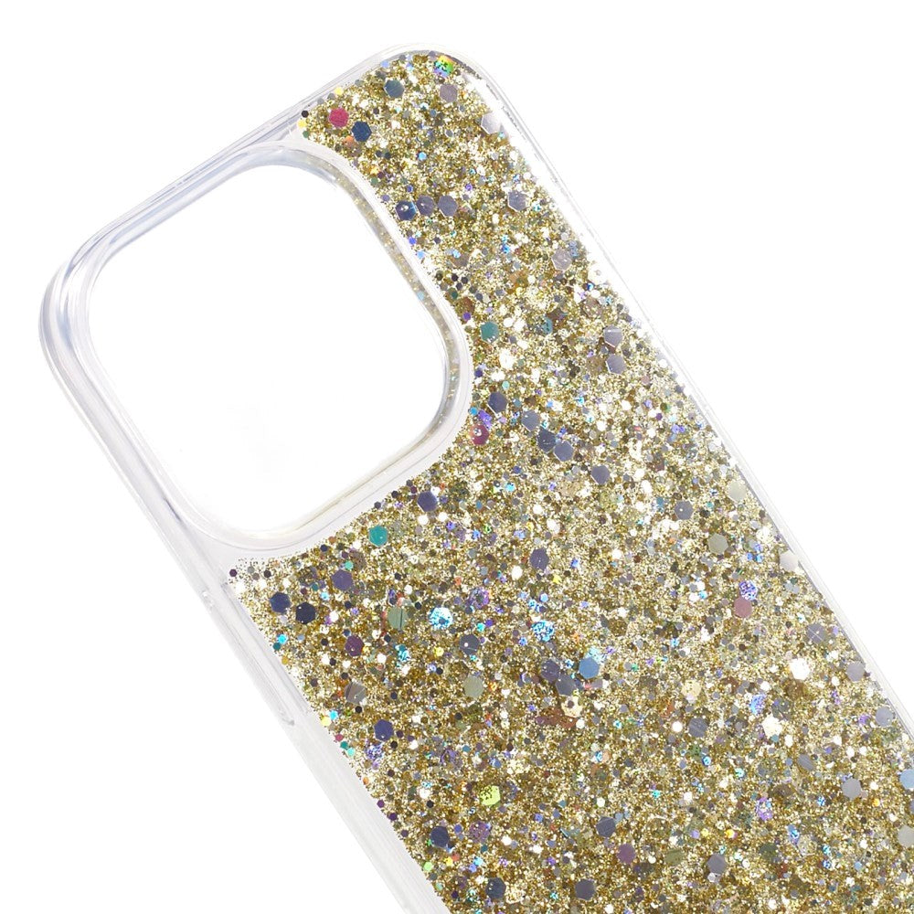 iPhone 15 Pro Glitter Deksel - Gull