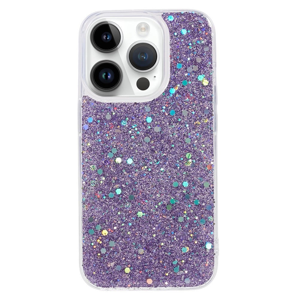 iPhone 15 Pro Glitter Deksel - Lilla