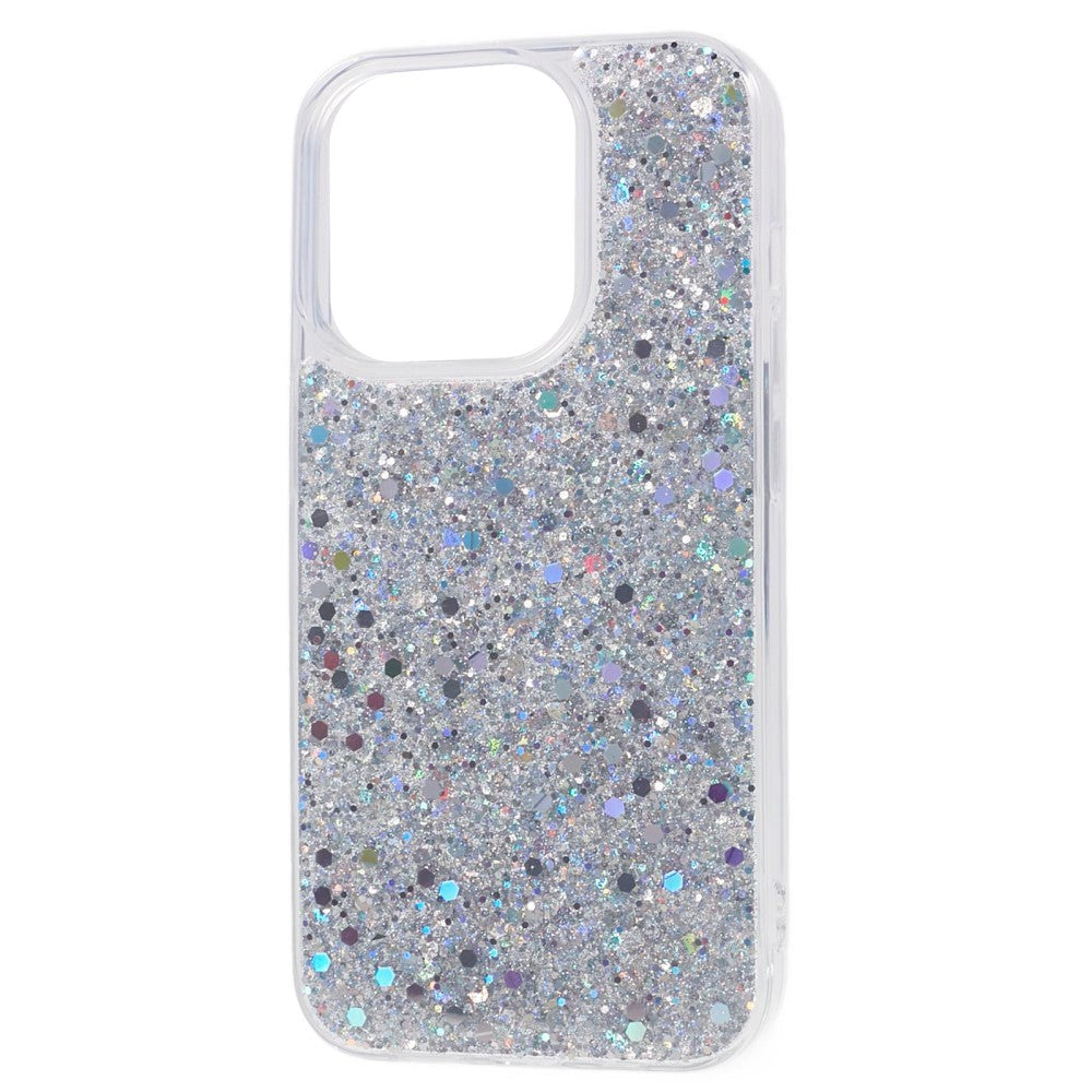 iPhone 15 Pro Glitter Deksel - Sølv