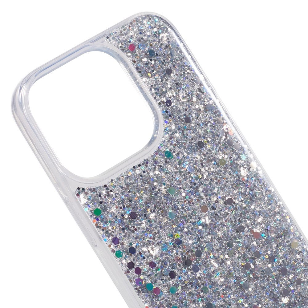 iPhone 15 Pro Glitter Deksel - Sølv