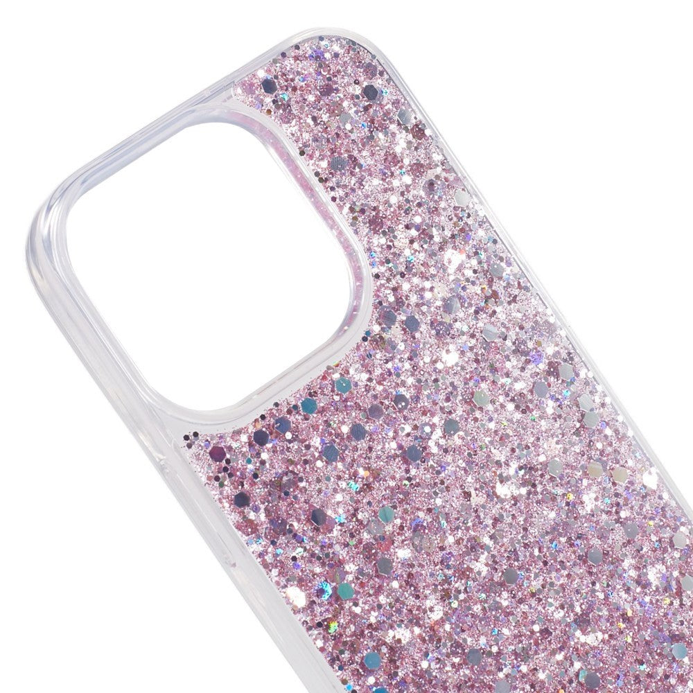 iPhone 15 Pro Glitter Deksel - Rosa