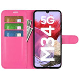 Samsung Galaxy M34 (5G) / F34 (5G) Litchi Kunstskinn Deksel m. Lommebok - Rosa