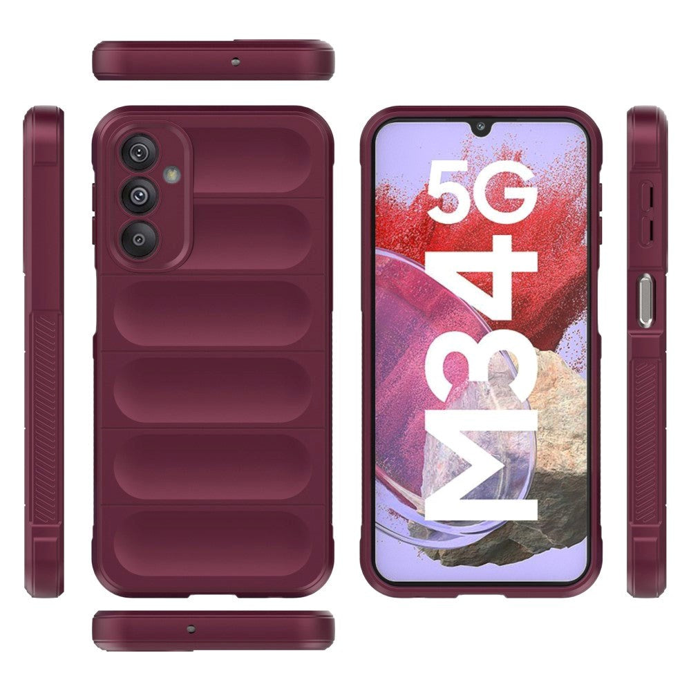 Samsung Galaxy M34 (5G) / F34 (5G) Fleksibelt Plastdeksel - Vinrød