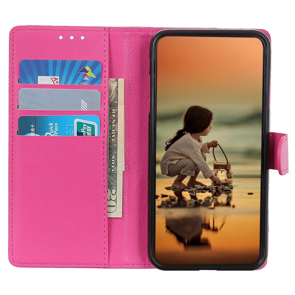 Honor 90 PU Litchi Skin Flip Deksel med Lommebok - Pink