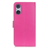 Sony Xperia 5 V Litchi Skinndeksel m. Lommebok - Pink