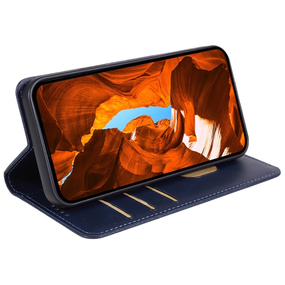 EIDERWOOD Samsung Galaxy Xcover 6 Pro Kunstskinn Flip Deksel med Kortholder & Stativfunksjon - Blå