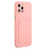 iPhone 15 Pro Fleksibelt Plast Deksel m. Kortholder - Rosa