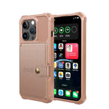 iPhone 15 Pro Hybrid Deksel med Lommebok - Rose Gold