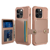 iPhone 15 Pro Hybrid Deksel med Lommebok - Rose Gold