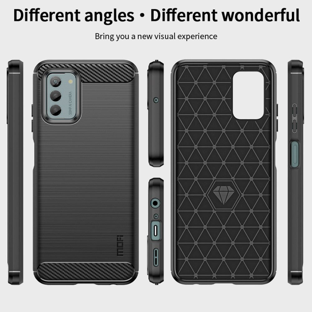 Nokia G42 Brushed Carbon Fiber Plast Deksel - Svart