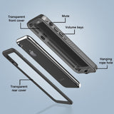 iPhone XR - Vanntett Hybrid Deksel m. Innebygd Skjermbeskytterfilm - Gjennomsiktig / Svart