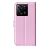 Xiaomi 13T / 13T Pro Litchi Skinndeksel m. Lommebok - Rosa