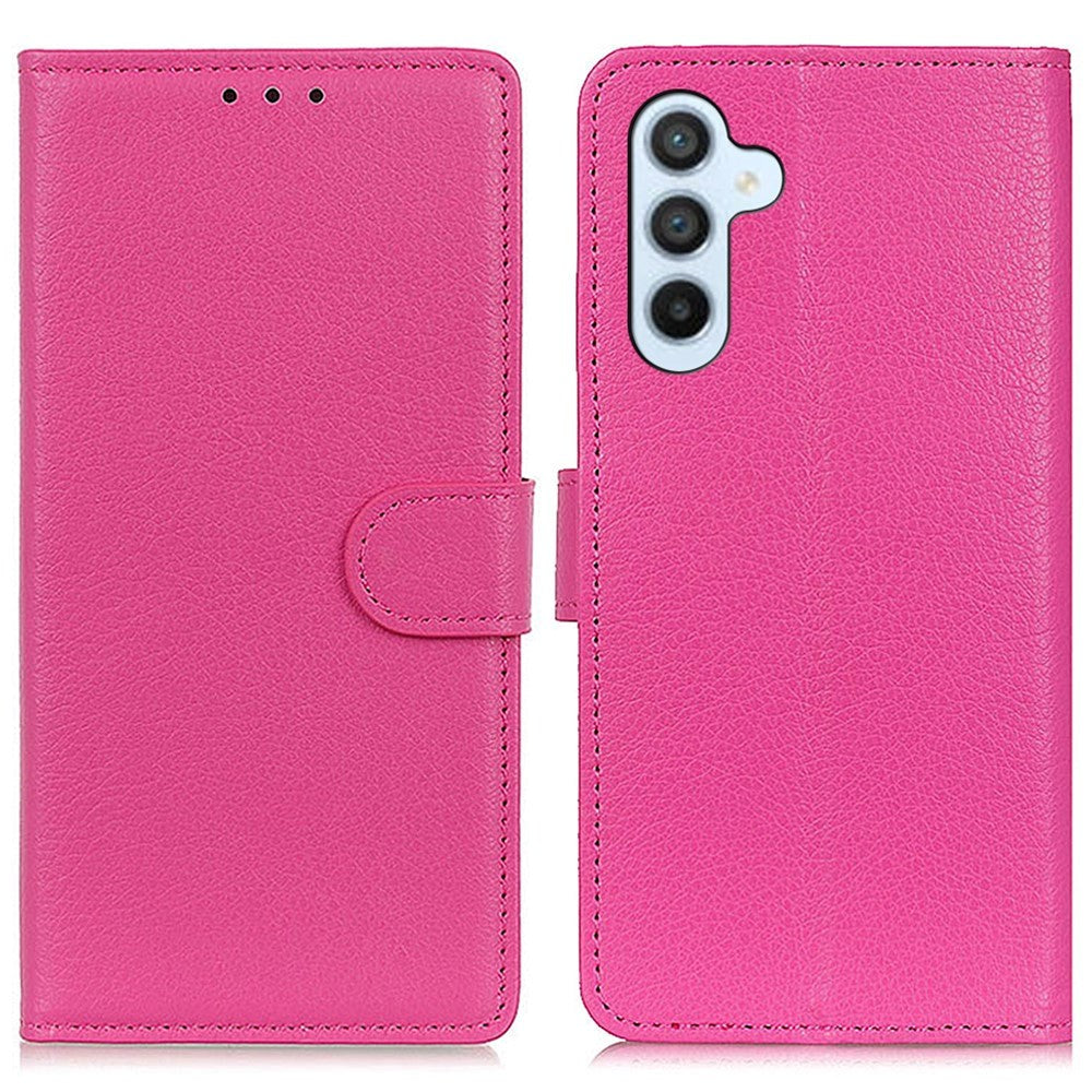 Samsung Galaxy A05s Litchi Kunstskinn Deksel m. Lommebok - Rosa