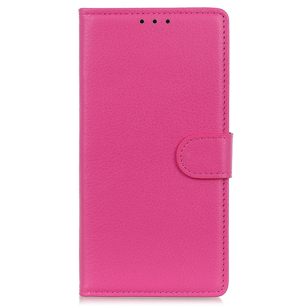 Samsung Galaxy A05s Litchi Kunstskinn Deksel m. Lommebok - Rosa