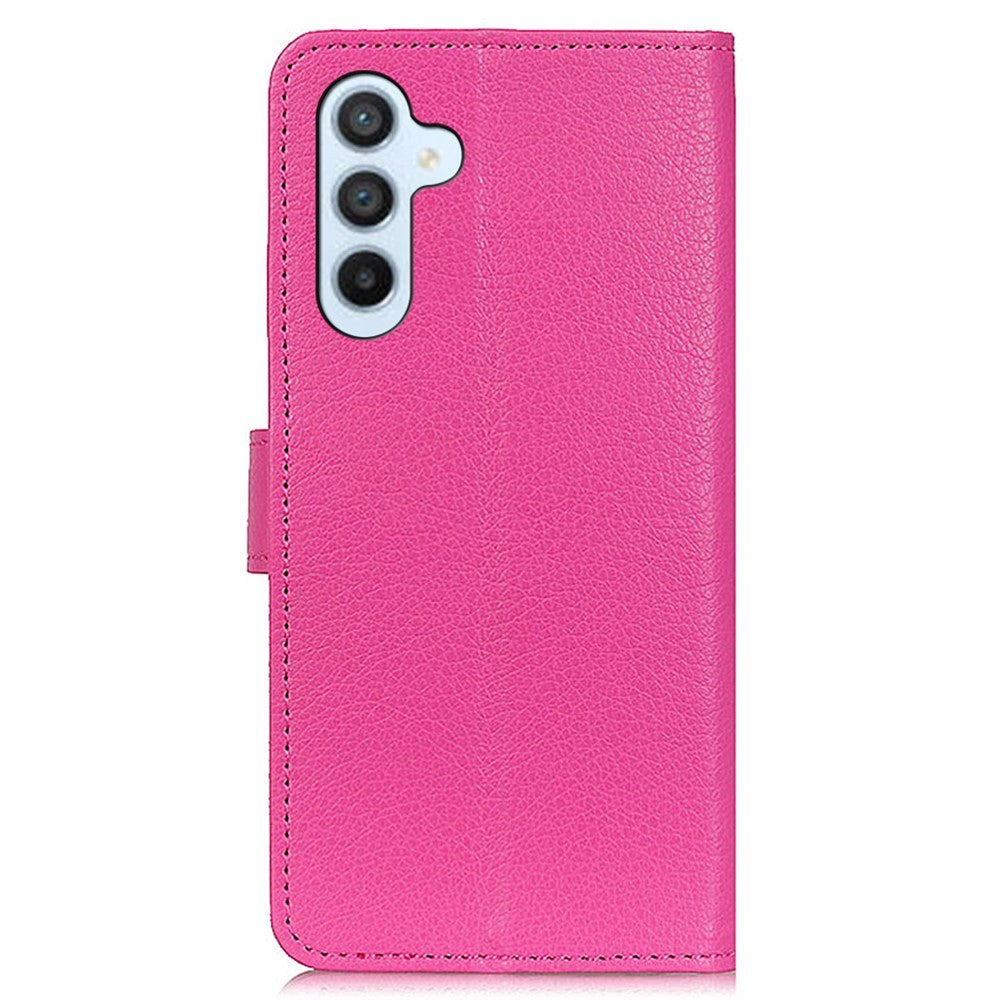 Samsung Galaxy A05s Litchi Kunstskinn Deksel m. Lommebok - Rosa