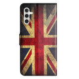 Samsung Galaxy A15 (5G) / A15 Flip Deksel i Skinn med Lommebok og Trykk - Union Jack