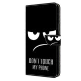 Motorola Moto G54 Deksel i Kunstskinn med Lommebok og Trykk - "Don't Touch My Phone"