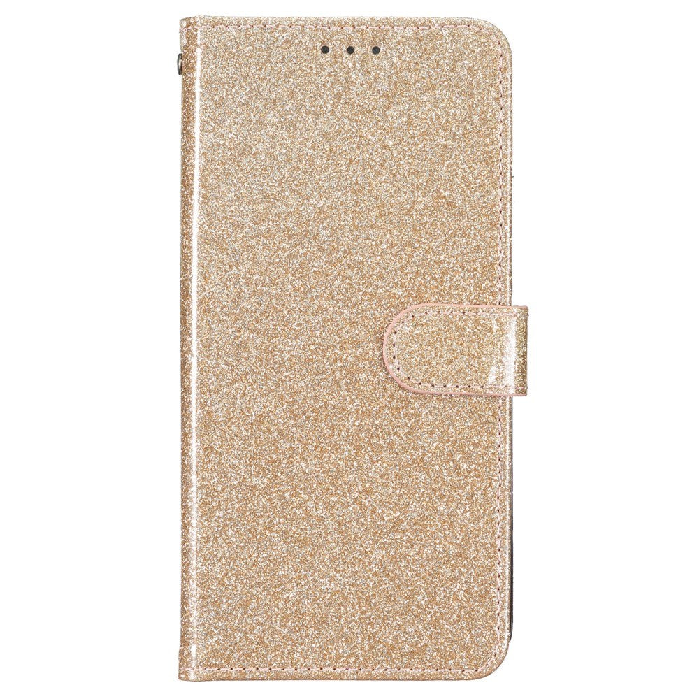 EIDERWOOD Motorola Moto G54 Flip Deksel med Lommebok og Stropp - Glitter - Gull