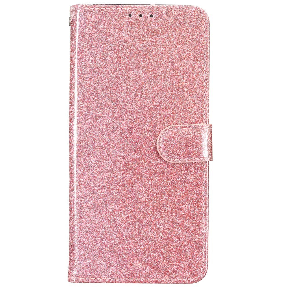 EIDERWOOD Motorola Moto G54 Flip Deksel med Lommebok og Stropp - Glitter - Rose Gold