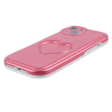 iPhone 15 Fleksibelt Plastdeksel med Hjerte - Pink