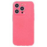 iPhone 15 Pro Fleksibelt Plastdeksel med Glitter - Pink