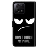 Xiaomi 13T / 13T Pro Deksel i Kunstskinn med Lommebok og Trykk - "Don't Touch My Phone"