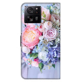 Xiaomi 13T / 13T Pro Deksel i Kunstskinn med Lommebok og Trykk - Blomsterbukett