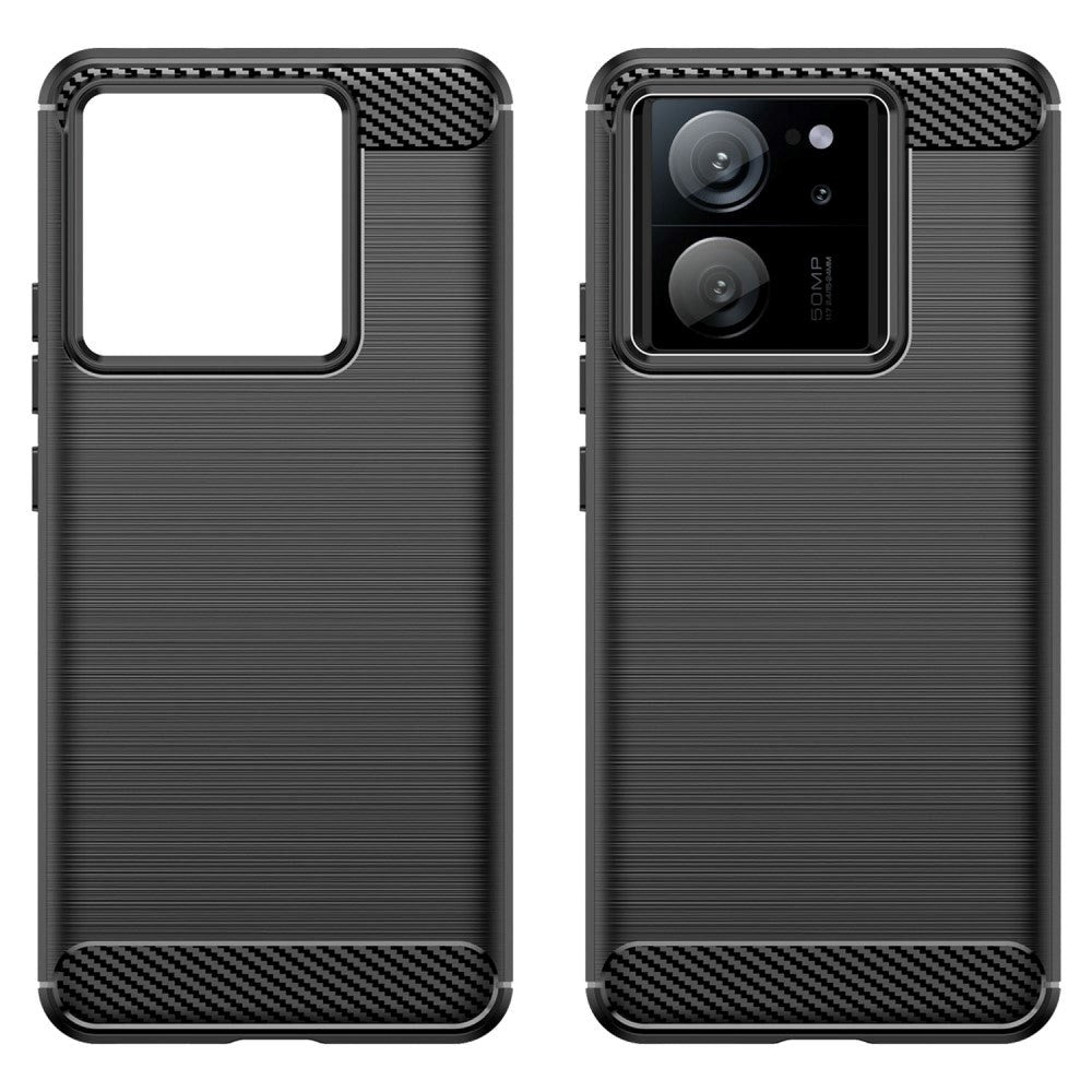 Xiaomi 13T / 13T Pro Brushed Carbon Fiber Plast Deksel - Svart