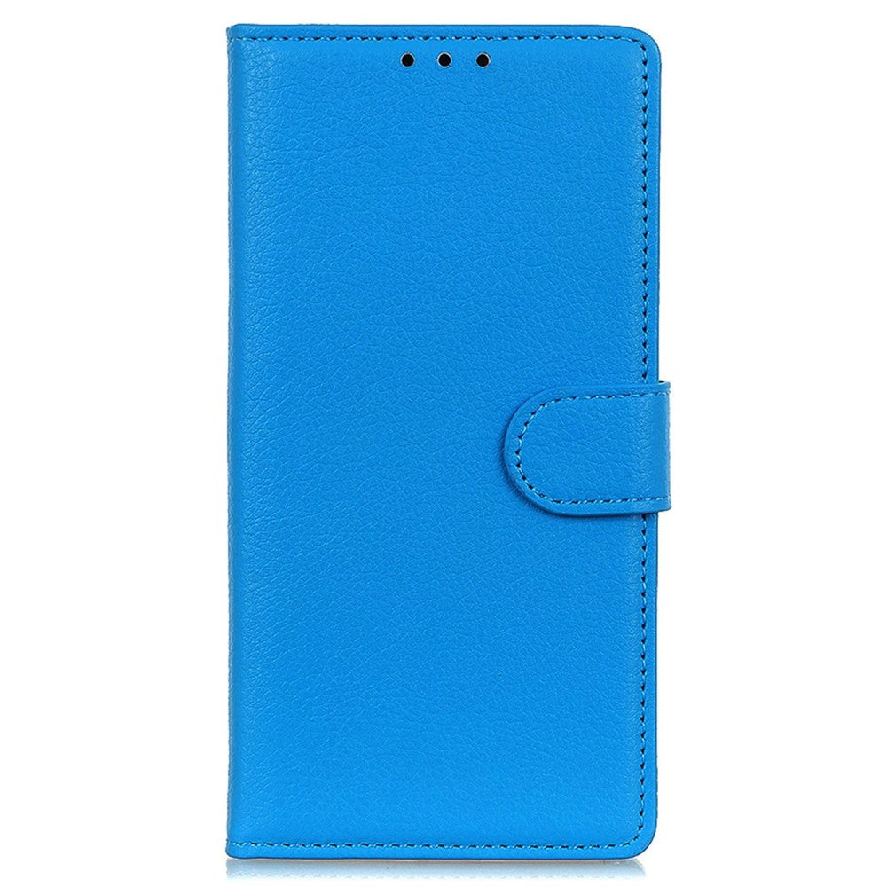 Samsung Galaxy S24 Ultra PU Litchi Skin Flip Deksel med Lommebok - Blå