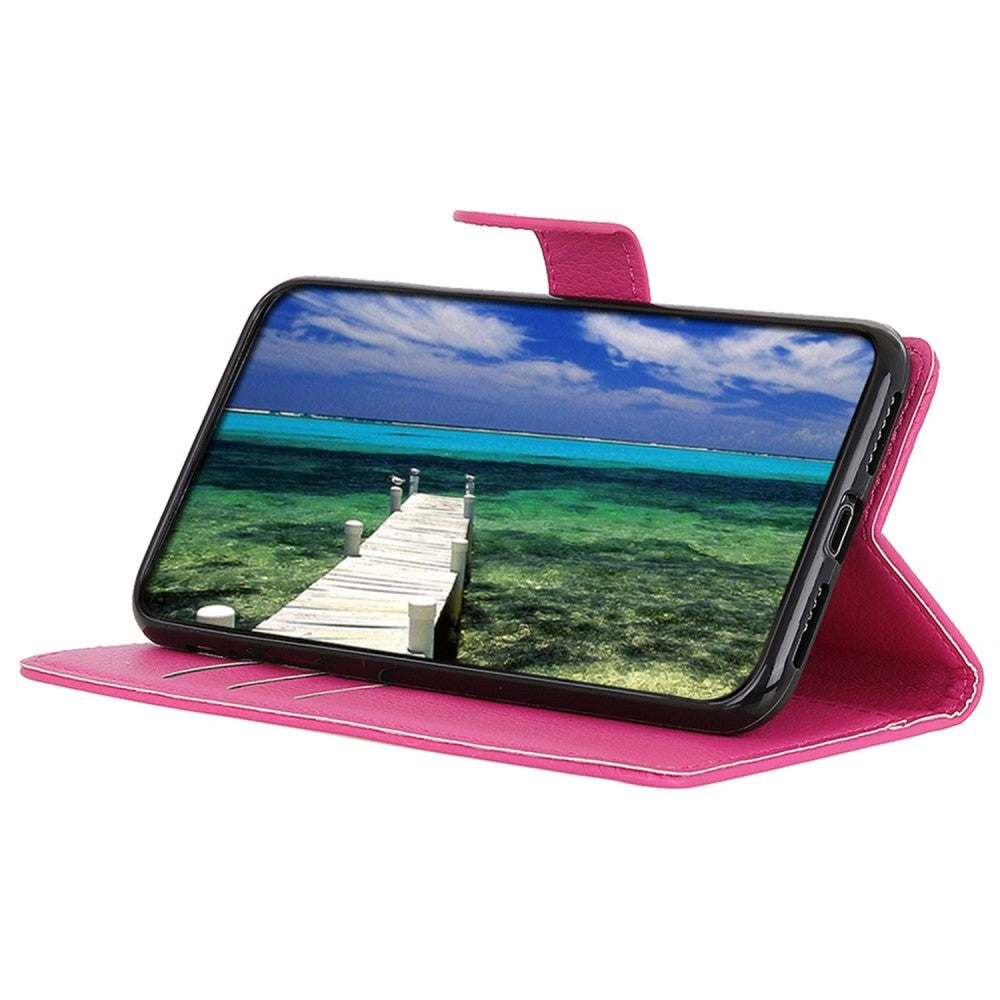 Samsung Galaxy S24 Ultra PU Litchi Skin Flip Deksel med Lommebok - Rosa