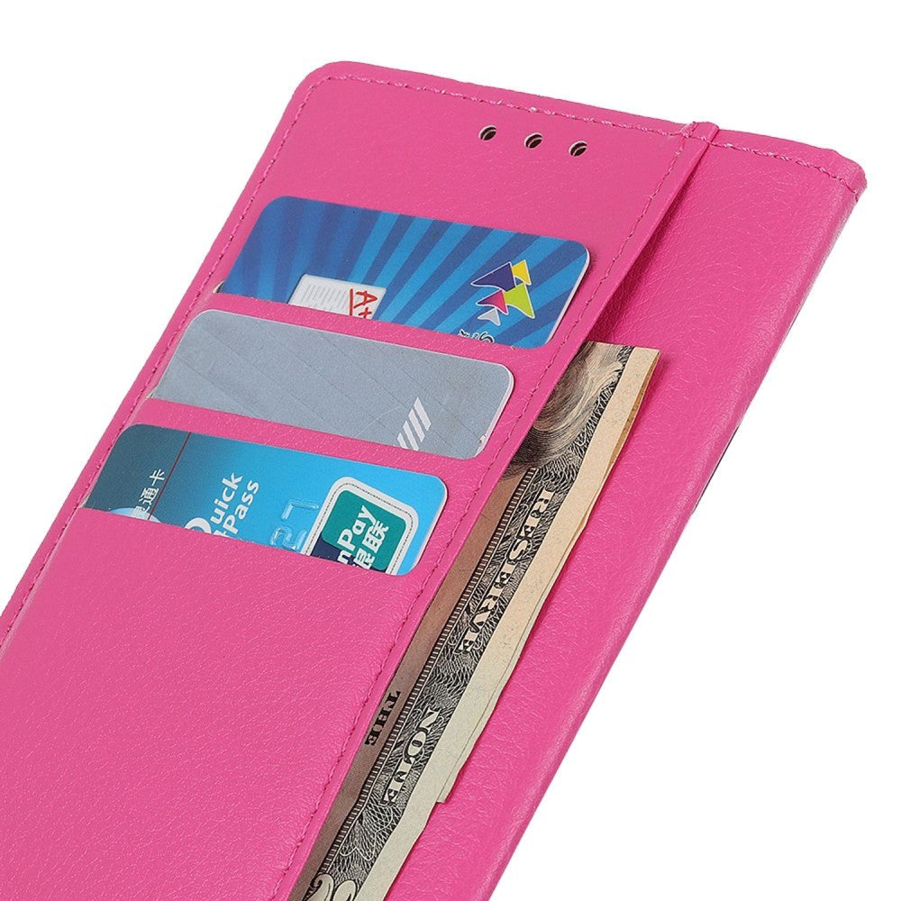 Samsung Galaxy S24 Ultra PU Litchi Skin Flip Deksel med Lommebok - Rosa