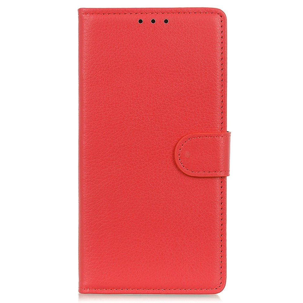 Samsung Galaxy S24 Ultra PU Litchi Skin Flip Deksel med Lommebok - Rød