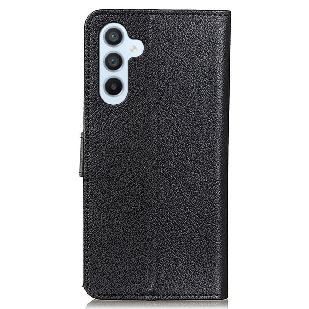 Samsung Galaxy S24 PU Litchi Skin Flip Deksel med Lommebok - Svart