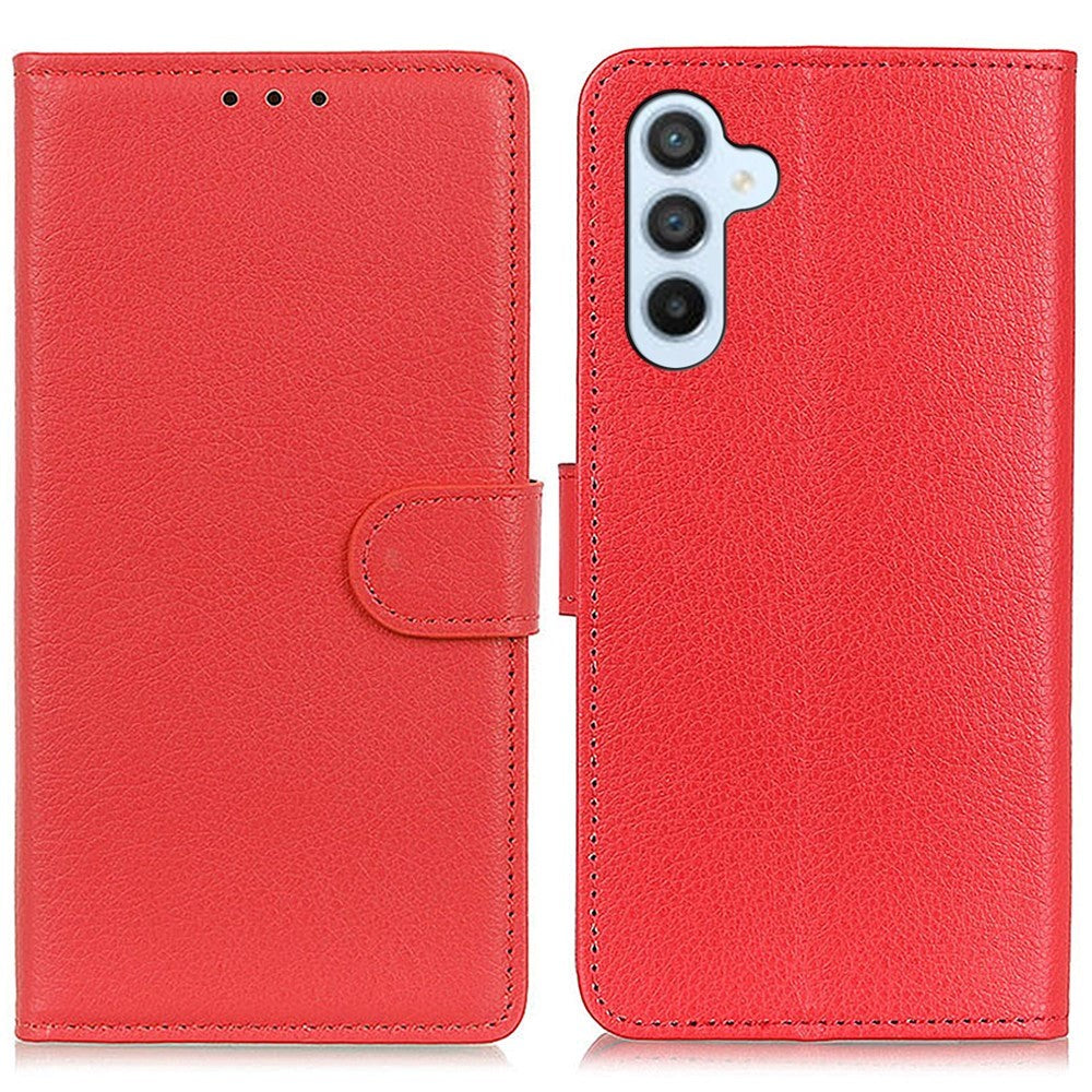 Samsung Galaxy S24 PU Litchi Skin Flip Deksel med Lommebok - Rød