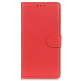 Samsung Galaxy S24 PU Litchi Skin Flip Deksel med Lommebok - Rød