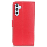 Samsung Galaxy S24 PU Litchi Skin Flip Deksel med Lommebok - Rød