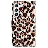 Samsung Galaxy S24 Kunstskinn Flipdeksel m. Lommebok og Stropp - Leopard