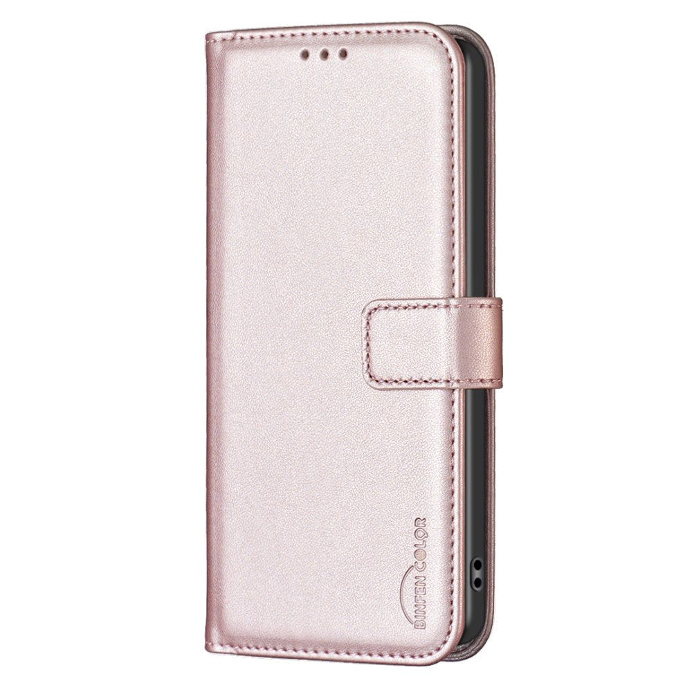 Samsung Galaxy S24 Ultra Kunst Skinn Flip Deksel m. Stativ & Lommebok - Rose Gold