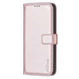 Samsung Galaxy S24 Ultra Kunst Skinn Flip Deksel m. Stativ & Lommebok - Rose Gold