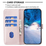 Samsung Galaxy S24+ (Plus) Kunst Skinn Flip Deksel m. Stativ & Lommebok - Rose Gold