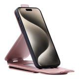 iPhone 15 Pro Max Vertikalt Kunst Skinn Flip Deksel med Lommebok / Ståfunksjon / Stropp - Rose Gold