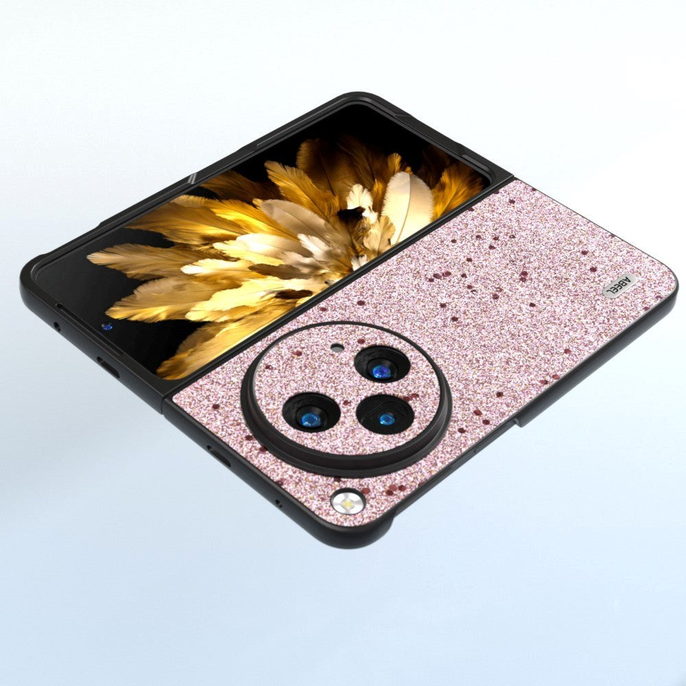 OnePlus Open Hard Plast Deksel m. Glitter - Rosa