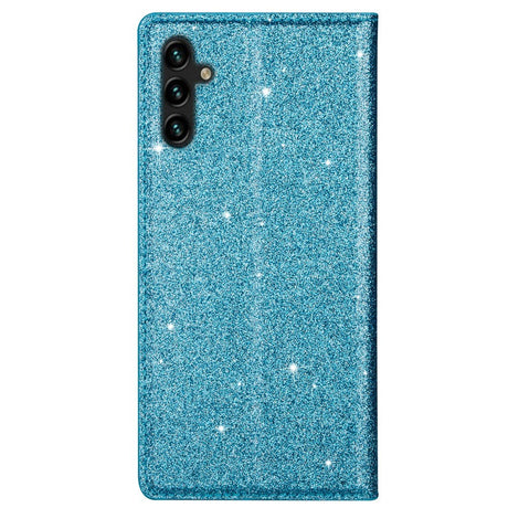 Samsung Galaxy A15 (5G) / A15 Flip Deksel med Lommebok og - Glitter - Blå