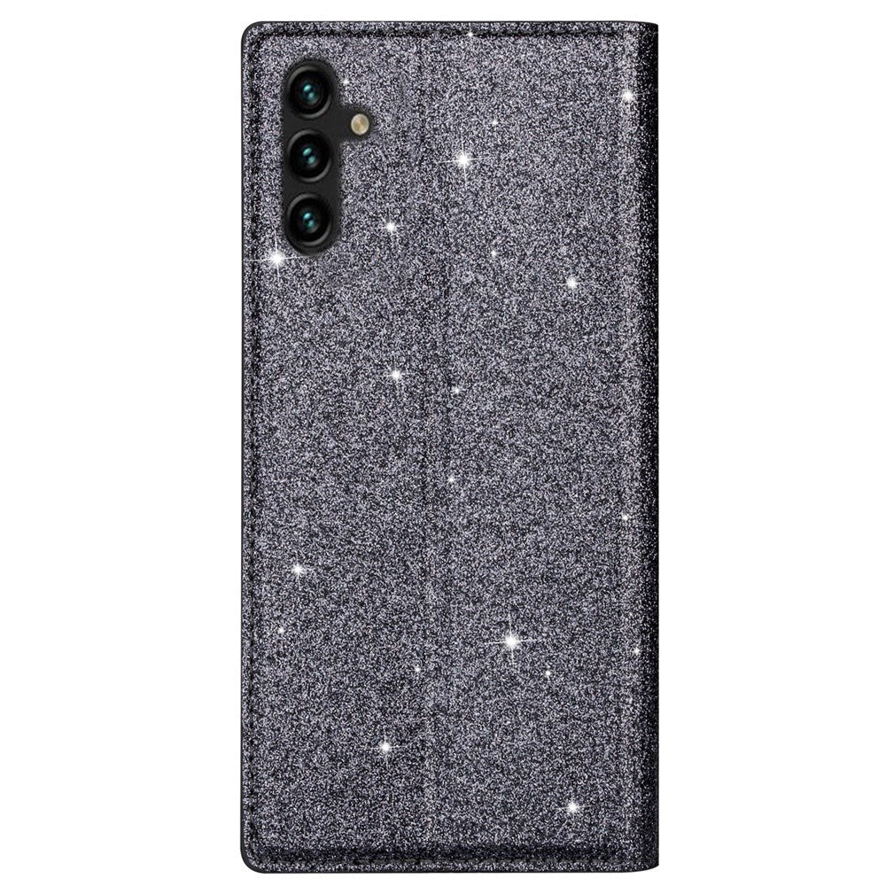 Samsung Galaxy A15 (5G) / A15 Flip Deksel med Lommebok og - Glitter - Grå