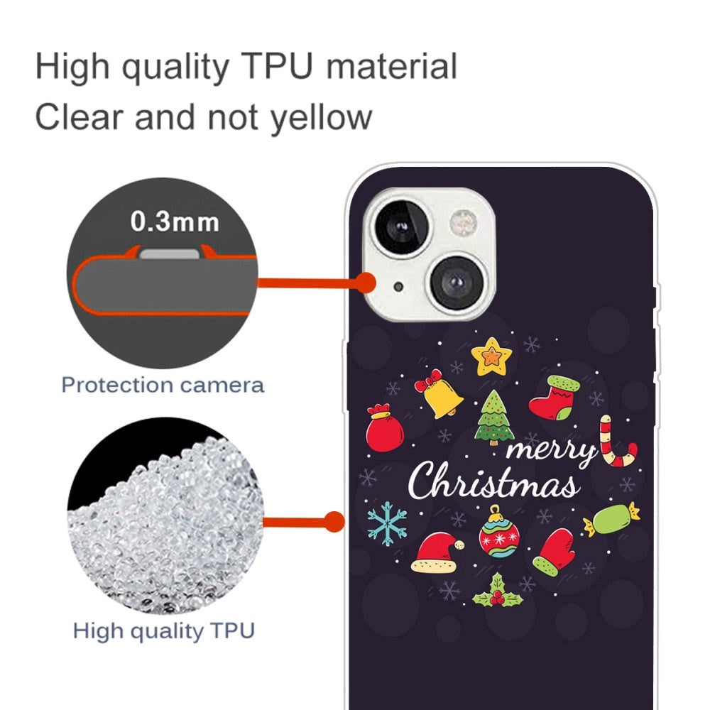 iPhone 15 Plus Fleksibelt Plast Jul Deksel - Merry Christmas - Jule Dekorasjoner