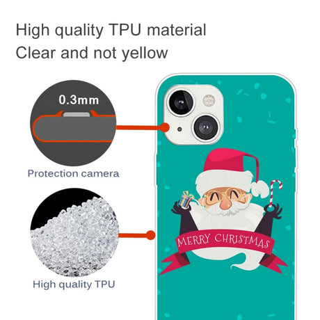 iPhone 15 Plus Fleksibelt Plast Jul Deksel - Merry Christmas - Glad Julenisse