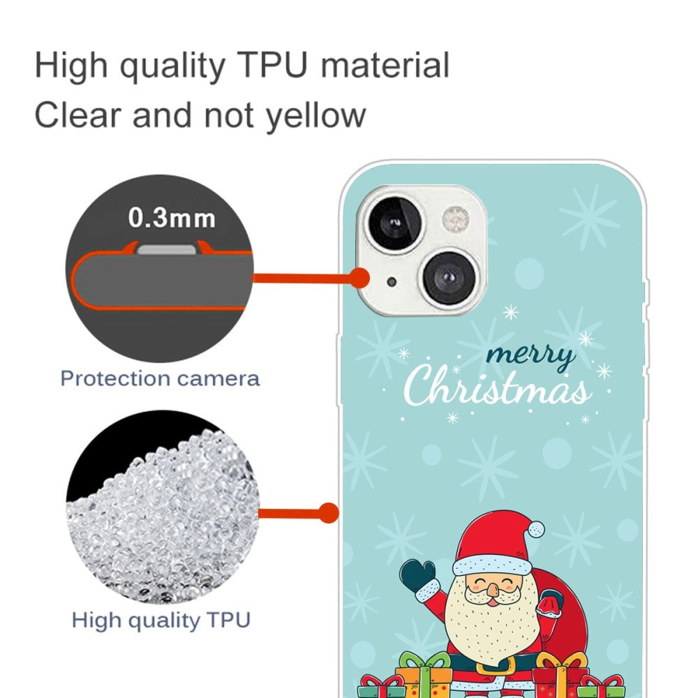 iPhone 15 Plus Fleksibelt Plast Jul Deksel - Merry Christmas - Glad Julenisse med Gaver