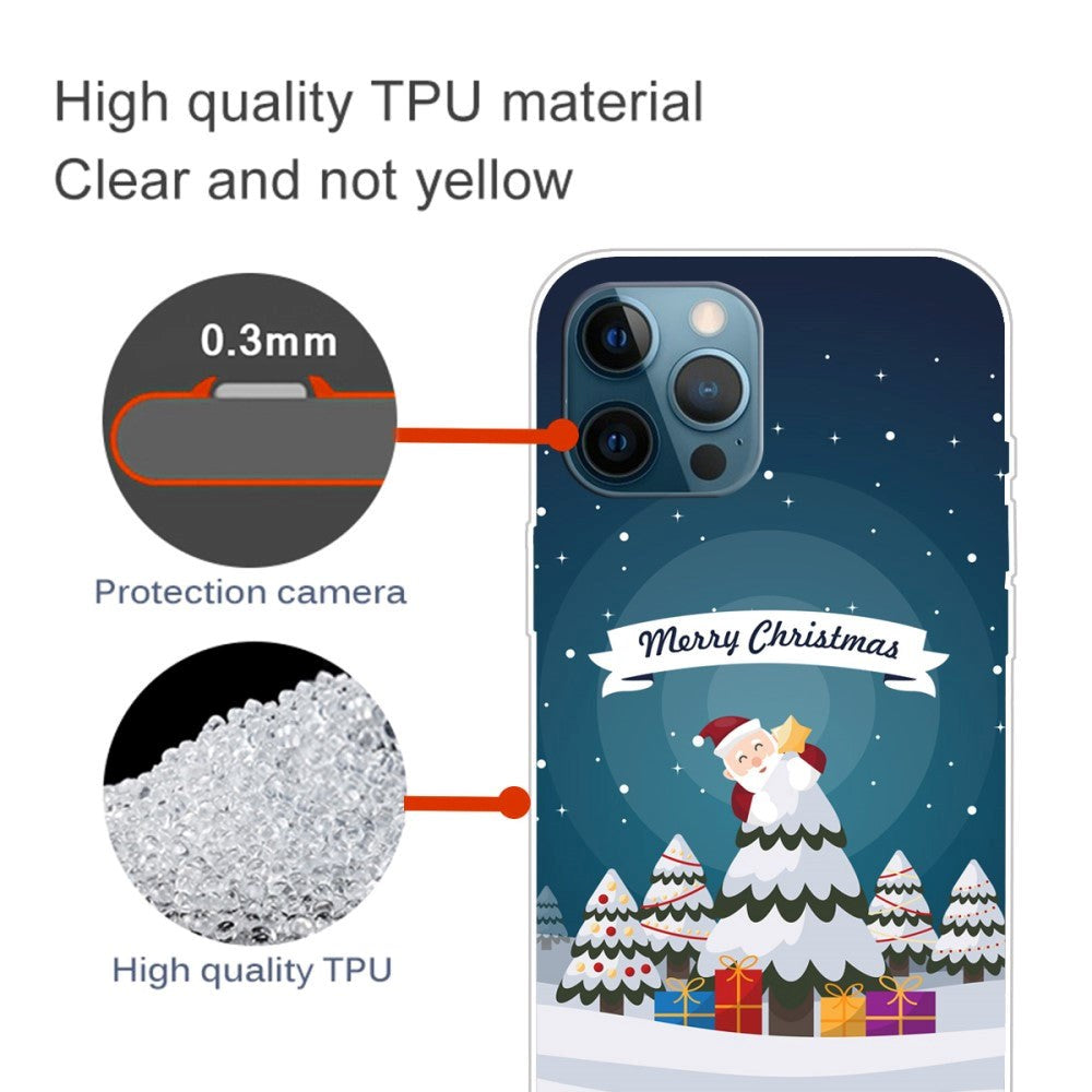 iPhone 15 Pro Fleksibelt Plast Jul Deksel - Merry Christmas - Julenissen i Juletreet