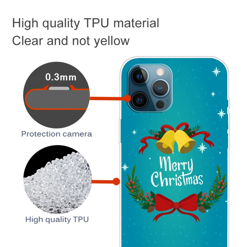 iPhone 15 Pro Fleksibelt Plast Jul Deksel - Merry Christmas - Juleklokker